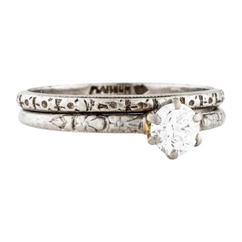 Platinum Diamond Ring Set